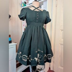Lolita Dark Green Dress with Embroidery